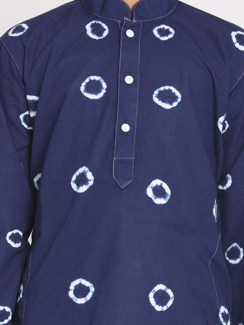 Vastramay Boys' Blue Bandhni Print Kurta