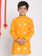 Vastramay Boys' Orange Bandhni Print Kurta