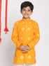 Vastramay Boys' Orange Bandhni Print Kurta