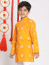 Vastramay Boys' Orange Bandhni Print Kurta