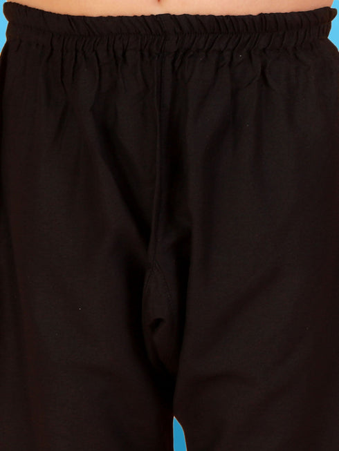 Vastramay Boys' Black Mirror Kurta Pyjama Set