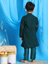 VASTRAMAY Green Mirror Kurta Pyjama Siblings Set