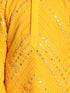 Vastramay Boys' Yellow Mirror Kurta Pyjama Set