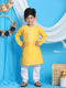 Vastramay Boys' Yellow Kurta And White Pyjama Set
