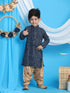 VASTRAMAY Blue Bandhni Print Rayon Siblings Set