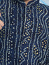 Vastramay Boys' Blue Bandhni Print Kurta And Rose Gold Patiyala Set