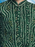 Vastramay Boys' Green Bandhni Print Kurta And Rose Gold Patiyala Set