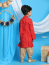 VASTRAMAY Maroon Bandhni Print Rayon Siblings Set