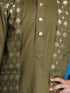 Vastramay Boys' Mint Green Jacket Style Kurta And White Pyjama Set