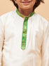 VASTRAMAY Green And Cream South Collection Sibling Set