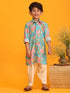 VASTRAMAY Aqua Floral Print Sibling Set