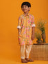VASTRAMAY Yellow Floral Print Sibling Set