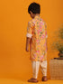 VASTRAMAY Yellow Floral Print Sibling Set