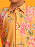 VASTRAMAY Yellow Floral Print Sibling Set