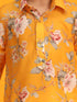 Vastramay Yellow Cotton Blend Floral Print Kurta Pyjama Sibling Set