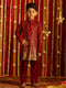 Vastramay Boys' Maroon Sequin With Zari Worked Georgette Kurta Pyjama Set