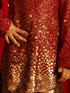 Vastramay Boys' Maroon Sequin With Zari Worked Georgette Kurta Pyjama Set