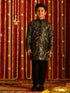 Vastramay Boys' Black Embellished Georgette Kurta Pyjama Set
