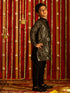 Vastramay Boys' Black Embellished Georgette Kurta Pyjama Set