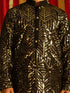 Vastramay Black Georgette Embroidered Kurta Pyjama Baap Beta Set