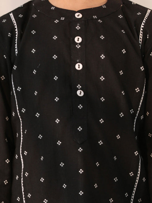 Vastramay Boy's Black Kurta Pyjama Set