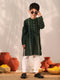 Vastramay Boy's Bottle Green Kurta Pyjama Set