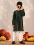 Vastramay Boy's Bottle Green Kurta Pyjama Set