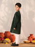Vastramay Boy's Bottle Green Kurta Pyjama Set
