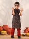 Vastramay Boy's Navy Blue Kurta Pyjama Set