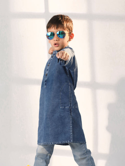 Vastramay Boy's Blue Kurta