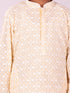 Vastramay Boys Yellow Chikankari Worked Cotton Kurta Pyjama Set