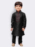JBN CREATION Boys' Black Cotton Silk Kurta and Pyjama Set