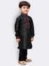 JBN CREATION Boys' Black Cotton Silk Kurta and Pyjama Set