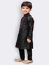 JBN CREATION Boys' Black Cotton Silk Kurta and Pyjama Set