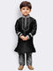 JBN CREATION Boys' Black Cotton Silk Kurta and Pyjama Set
