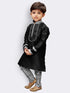 JBN CREATION Boys' Black Cotton Silk Kurta and Pyjama Set