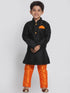 Vastramay Boys' Black Silk Blend Sherwani