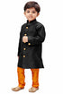 Vastramay Boys' Black Silk Blend Sherwani