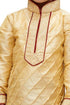 Vastramay Boys' Gold Cotton Silk Kurta and Pyjama Set