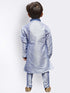 Vastramay Boys' Lavender Cotton Silk Kurta and Pyjama Set