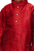 Vastramay Boys' Maroon Cotton Silk Kurta and Pyjama Set