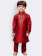 JBN CREATION Boys' Maroon Cotton Silk Kurta and Pyjama Set