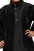 Vastramay Boys Black Silk Kurta with Pajama Set