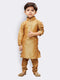 Vastramay Boys' Gold Cotton Silk Kurta and Pyjama Set