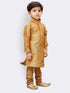 Vastramay Boys' Gold Cotton Silk Kurta and Pyjama Set