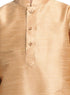 Vastramay Boys' Gold Cotton Silk Kurta and Pyjama Set
