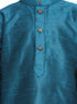 Vastramay Boys' Blue Cotton Silk Blend Kurta and Pyjama Set