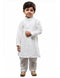 Vastramay Boys' White Cotton Silk Kurta and Pyjama Set