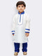 Vastramay Boys' White Cotton Silk Kurta and Pyjama Set