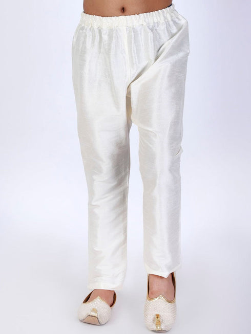 Vastramay Boys Cream Solid Relax-Fit Pyjama